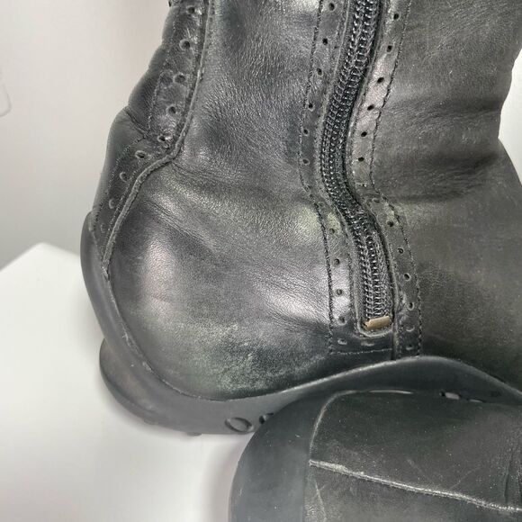 Merrell Black Leather Boots, Plaza Peak, 7.5 - Picture 8 of 13